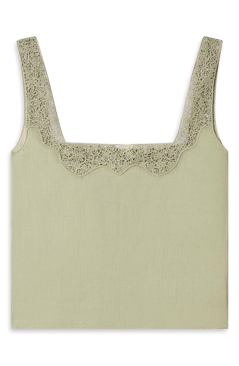 FRAME The Embroidered Crop Tank, Alternate, color, Sage