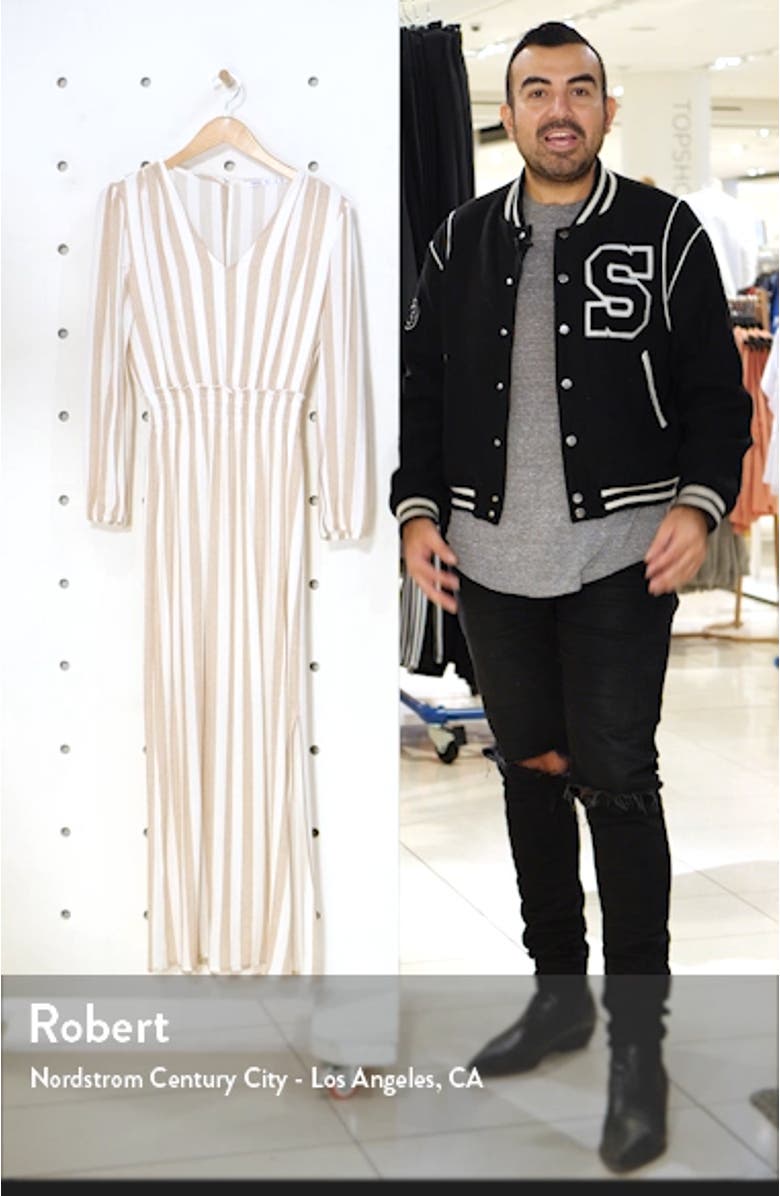 Smocked Waist Long Sleeve Maxi Dress, sales video thumbnail