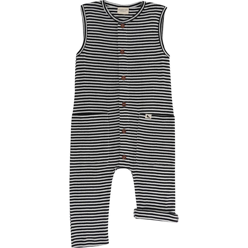Turtledove London Kids Organic Cotton Rib Romper In Black