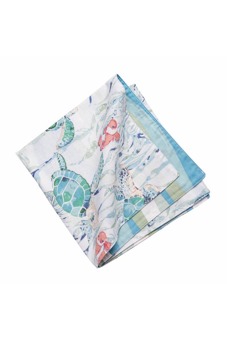 Sea Turtle Cove Cotton Napkin, Main, color, Pink