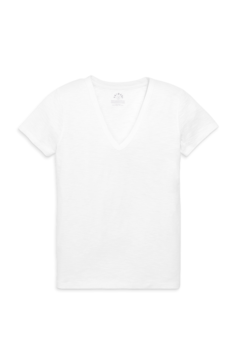 Primary Women's Fit Classic Slub V-Neck Tee, Main, color, White
