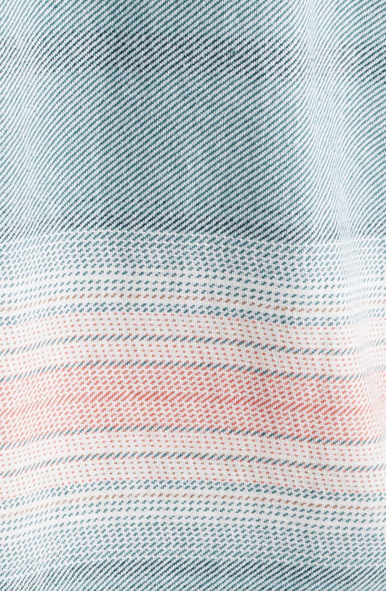 DARK SEAS Summit Multi Stripe Flannel Button-Up Shirt, Alternate, color, Off White/ Teal