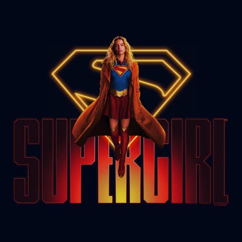 Girls Supergirl Kara Flying Logo T Shirt