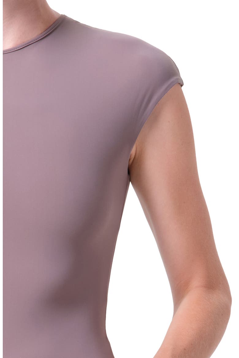 Agata Cap Sleeve Bodysuit, Alternate, color, TAUPE DARK SAN