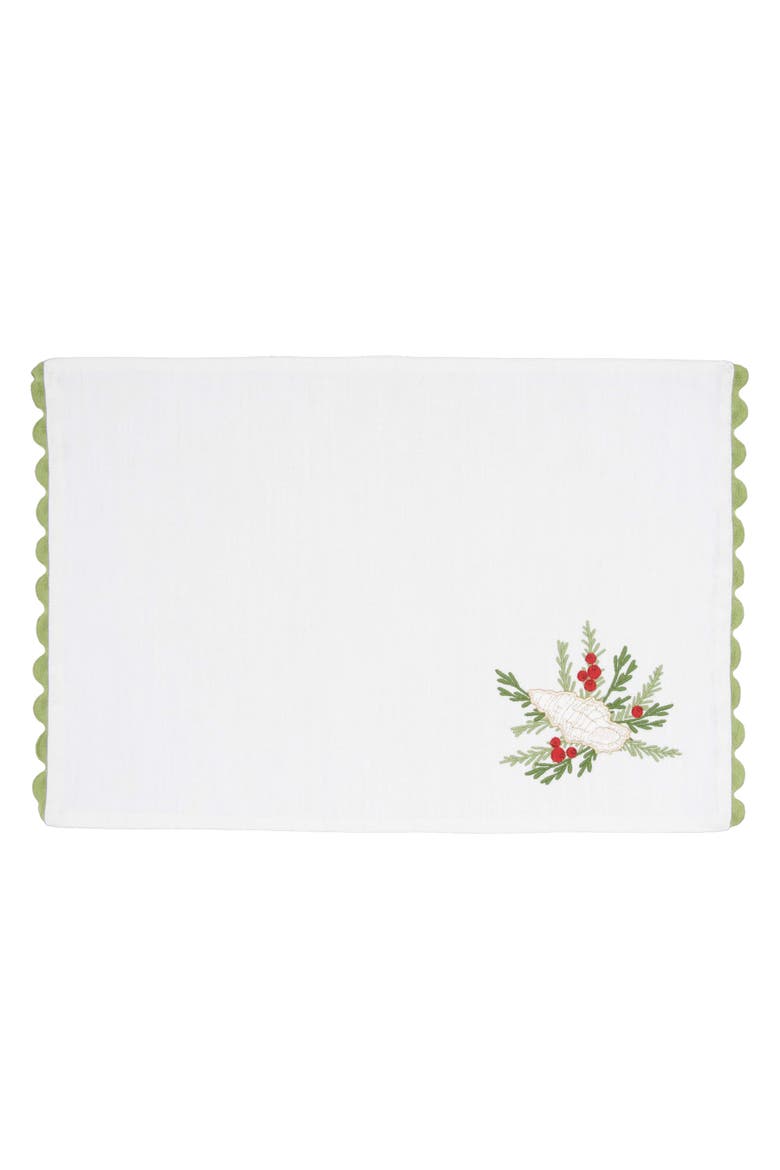 Coastal Tidings Christmas Set of 6 Placemats 14" x 20", Alternate, color, White