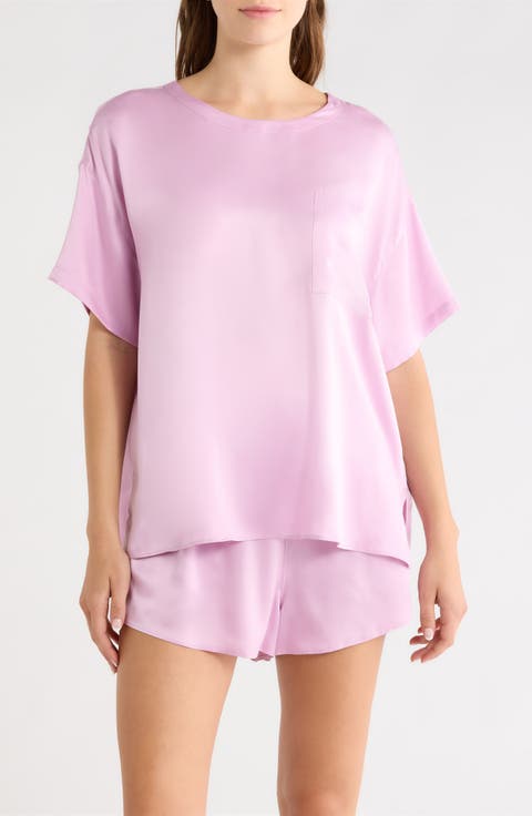 Washable Silk Tee Short Pajamas (Regular & Plus)