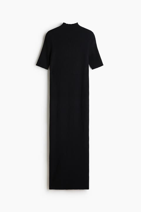 Fine-knit Turtleneck Dress