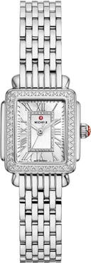 MICHELE Mini Deco Madison Two-Tone 18K Gold Plate Diamond Bracelet Watch, 23mm x 24mm