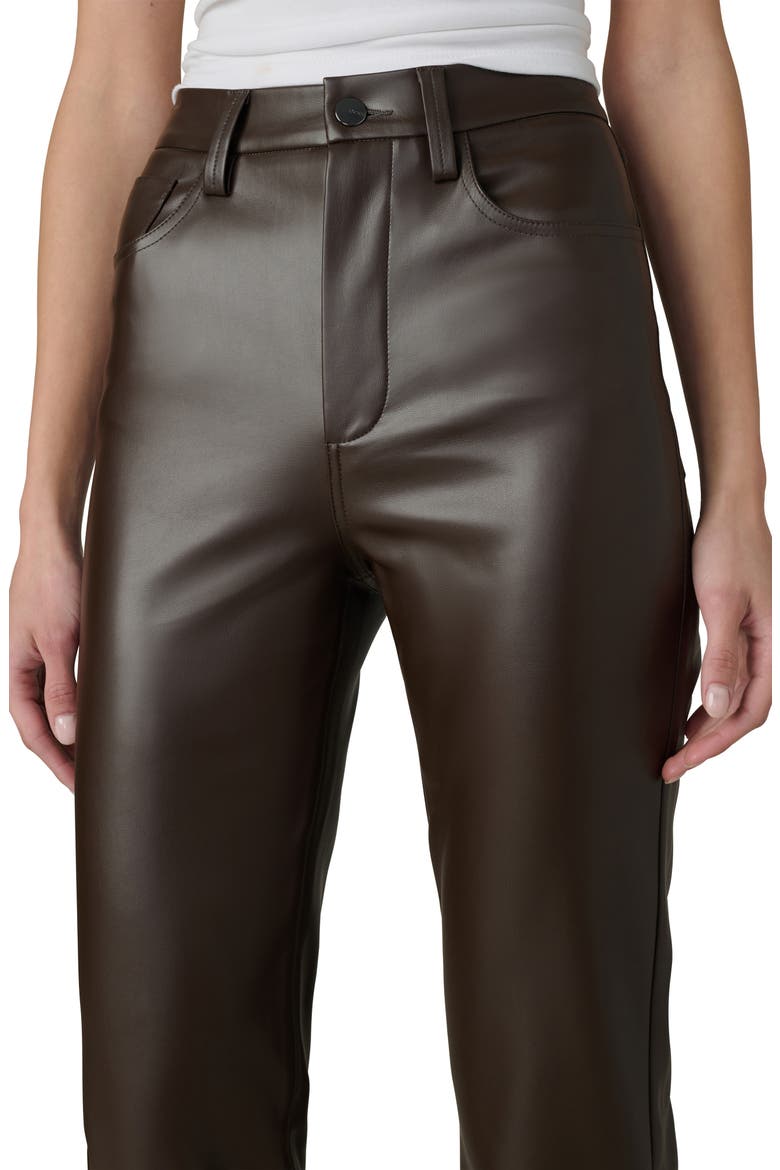 Lyra Slim Ankle Faux Leather Pants, Alternate, color, DARK CHOCOLATE