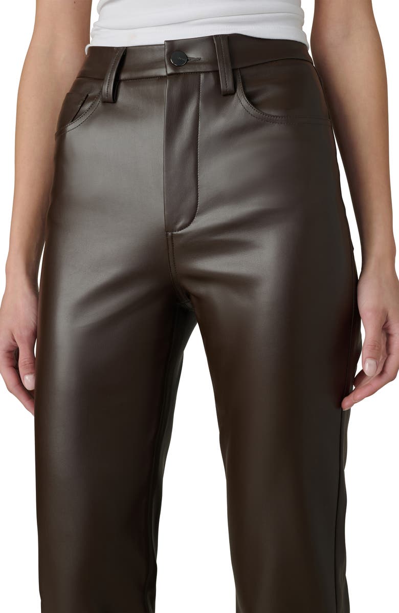 Joe's Lyra Slim Ankle Faux Leather Pants, Alternate, color, Dark Chocolate