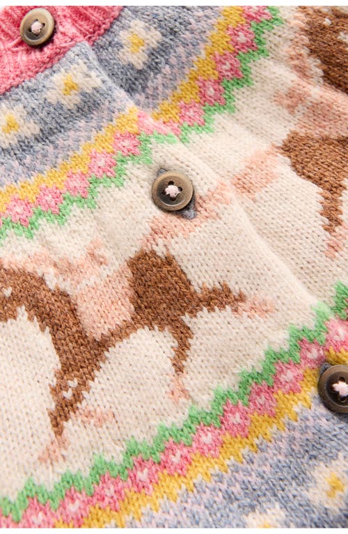 Mini Boden Kids' Edie Fair Isle Cardigan In Gray