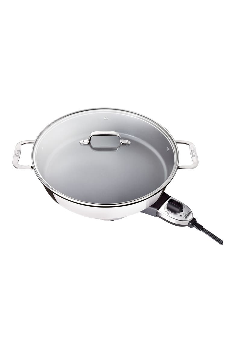 7-Quart Electric Nonstick Skillet, Alternate, color, SILVER