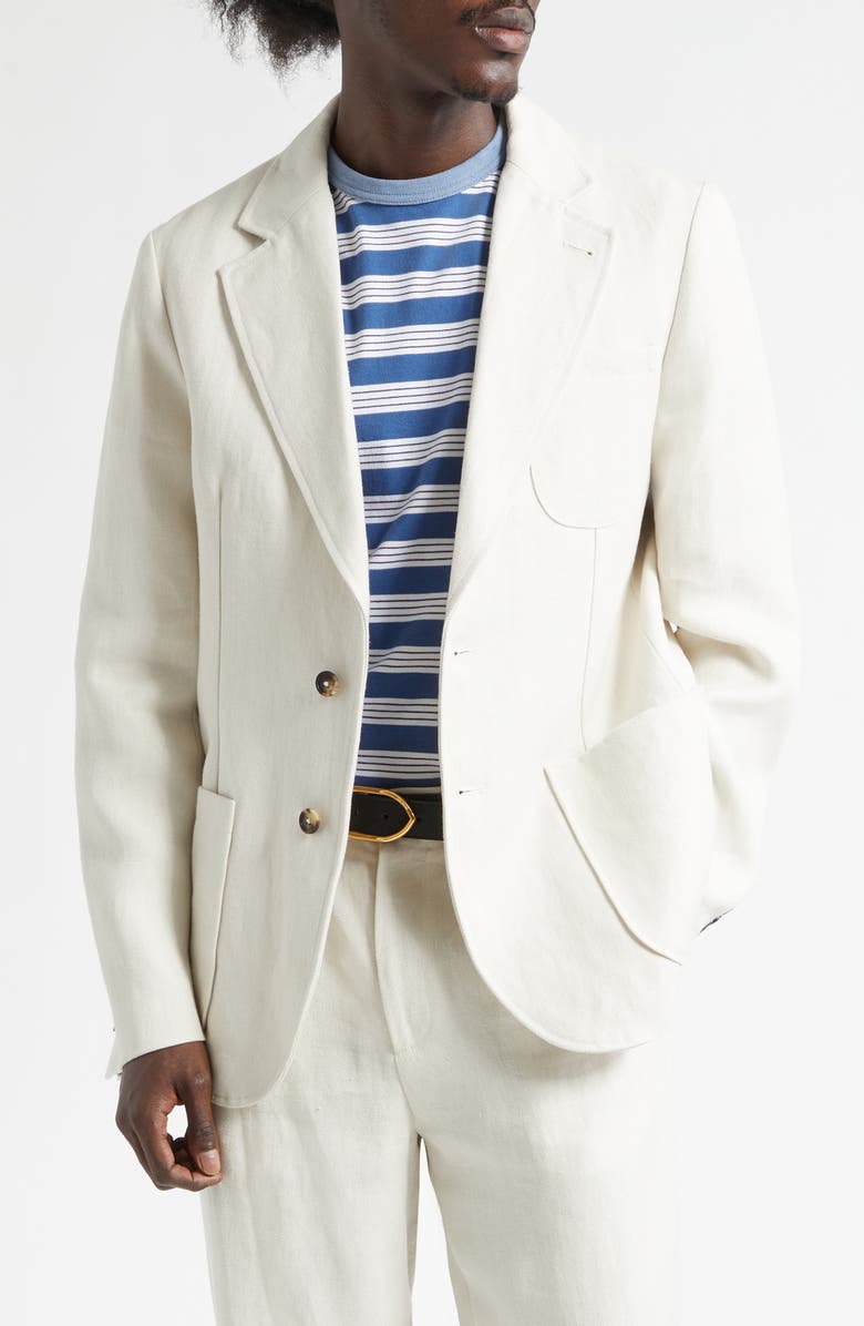 Noah Hemp Canvas Sack Sport Coat, Main, color, Ivory