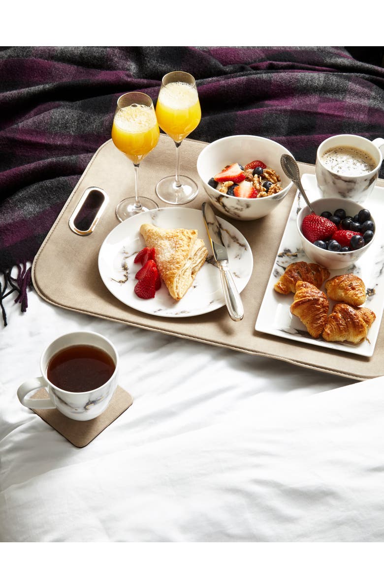 Prouna Marble Venice Fog 13 Inch Sandwich/ Cake Tray, Alternate, color, White