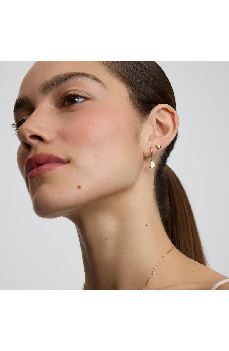 D.LOUISE Bubble Heart Huggie Hoop Drop Earrings, Alternate, color, Gold