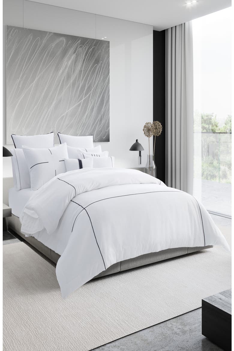 Zigzag Cotton Sateen Comforter & Sham Set, Main, color, WHITE