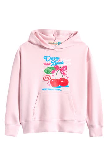 Vintage Havana Kids' Amour Love Cloud Graphic Hoodie In Hibiscus Pink
