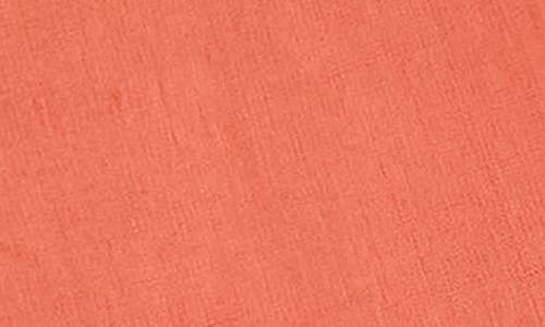 Theory Galena Linen Maxi Shirtdress In Bright Coral