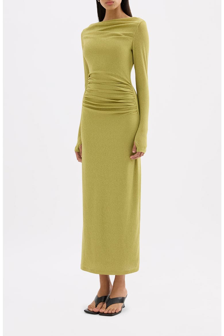 Zelda Mesh Maxi Dress, Alternate, color, Wasabi