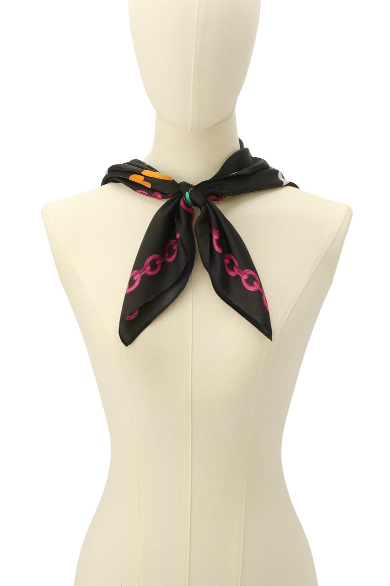 Rainbow Hearts Large Square Silk Scarf, Alternate, color, CLASSIC RAINBOW