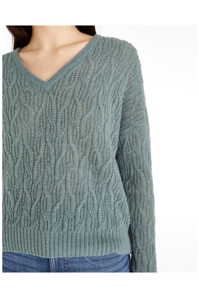 Alna V-Neck Sweater, Alternate, color, HTHR LAGOON