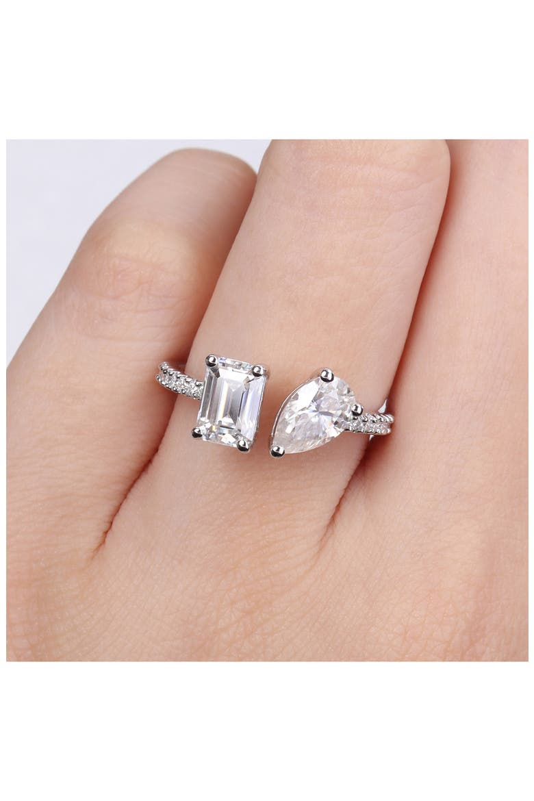 Sterling Silver Diamond Bypass Ring - 0.10 ctw, Alternate, color, SILVER