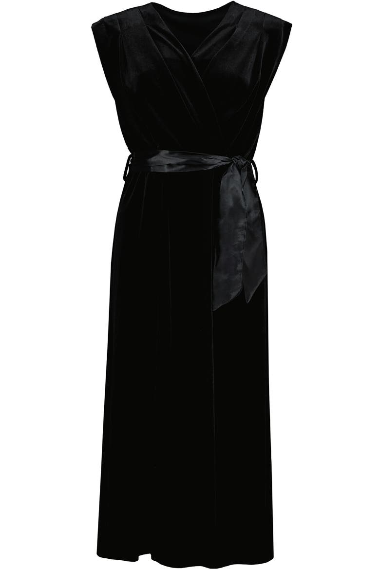 Luxe Velvet Aeries Wrap Dress, Alternate, color, Black