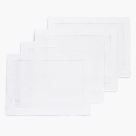 Linen Placemats - Classic Hemstitch, 14" x 19"