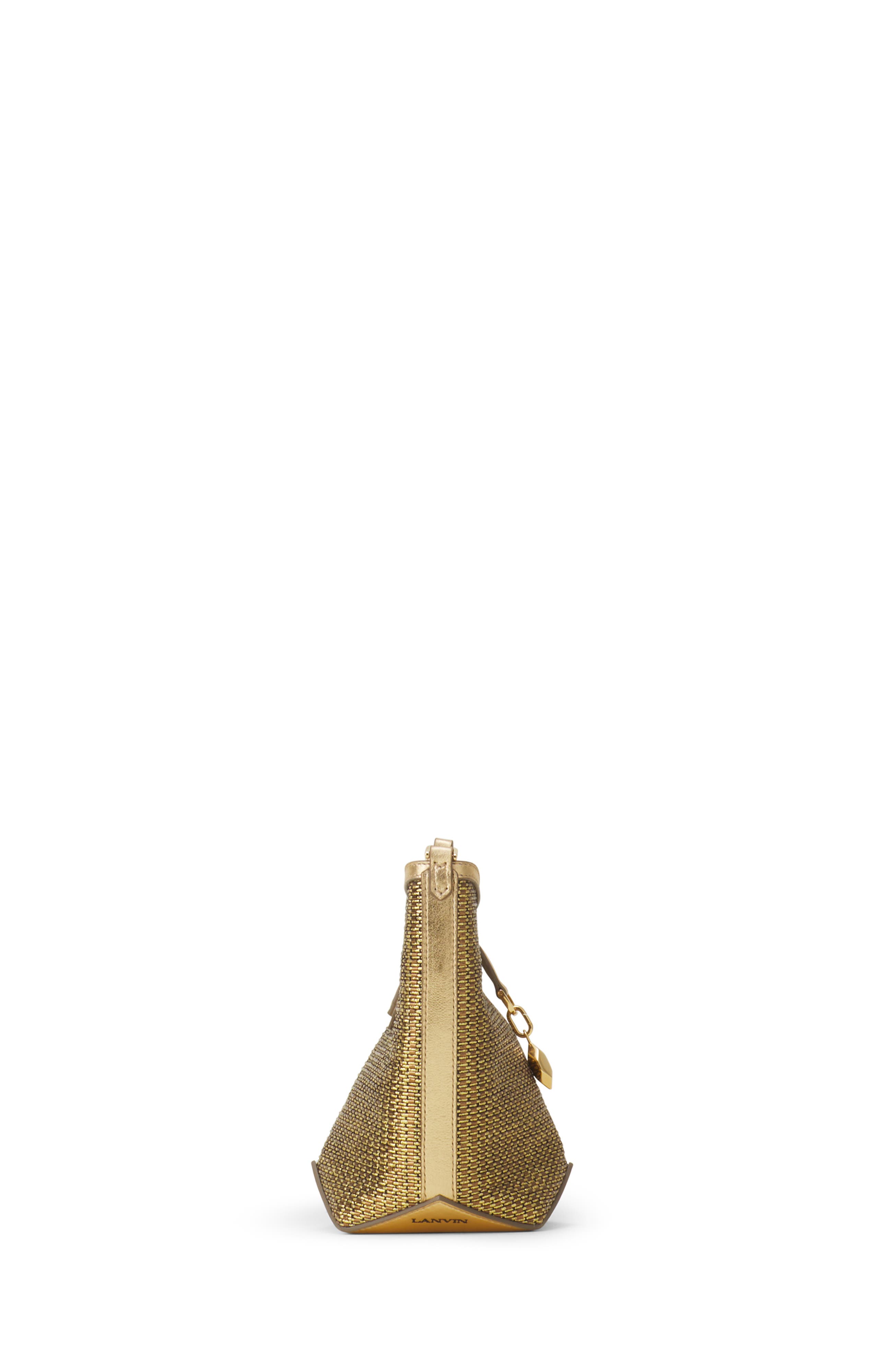 Lanvin Catch By Lanvin Bucket Bag In Raffia, Alternate, color, Gold/Black