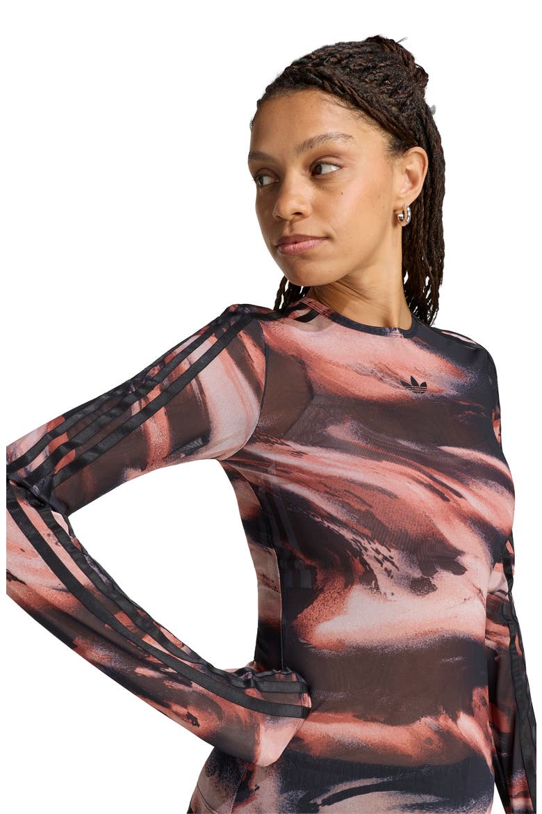 AOP Long Sleeve Mesh T-Shirt, Alternate, color, VERMILLON