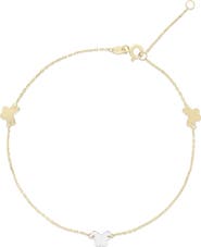 Ember Fine Jewelry 14k Gold Two Tone Butterfly Anklet