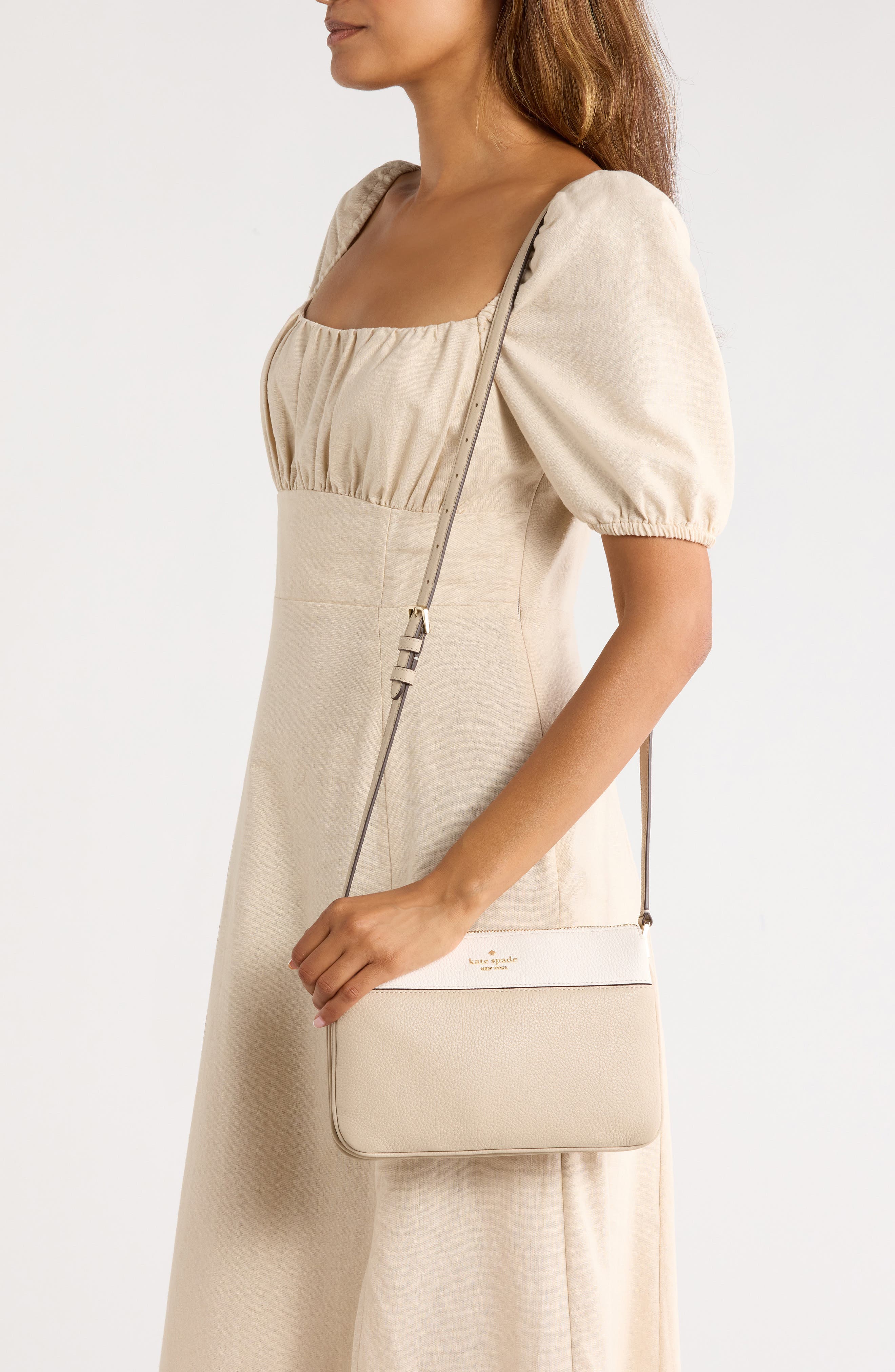 Kate Spade New York Leila Colorblock Triple Gusset Crossbody, Alternate, color, Light Sand Multi