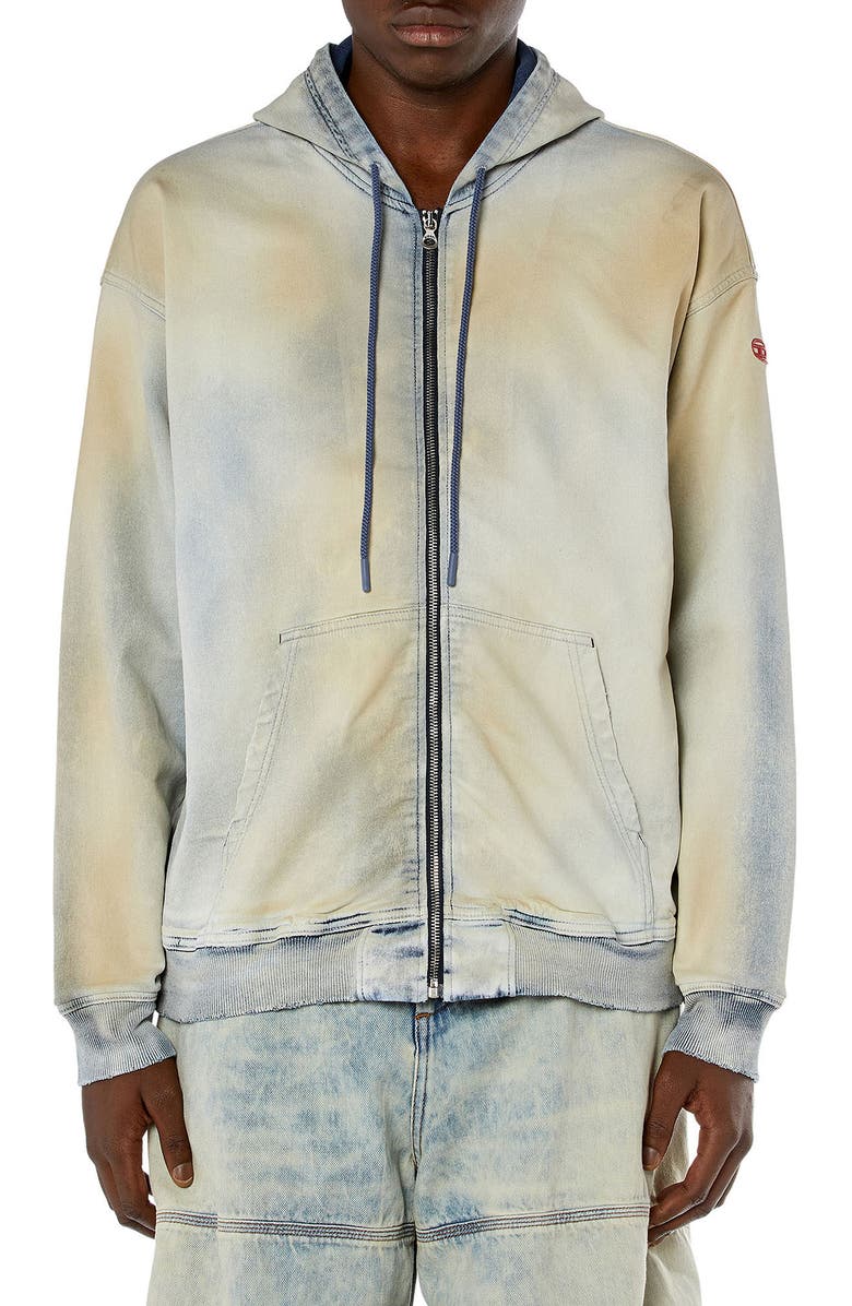 DIESEL<sup>®</sup> D-Gir-S Track Denim Zip Hoodie, Main, color, 