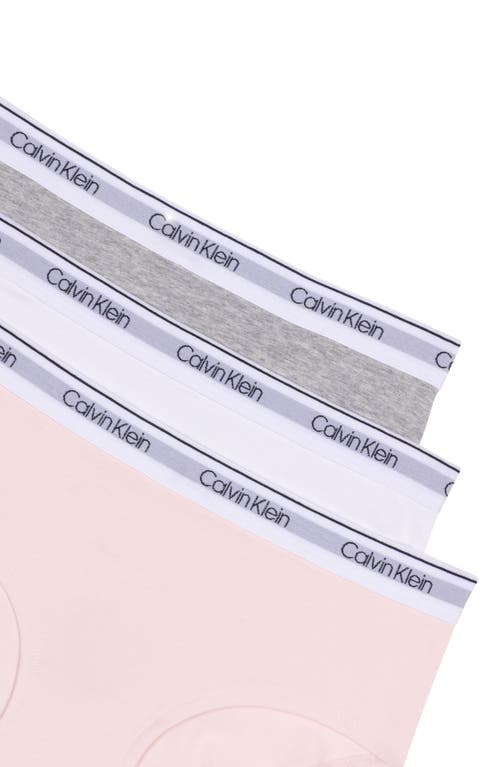 Shop Calvin Klein Kids' 3-pack Hipster Briefs In Coral Pink White Heather Grey