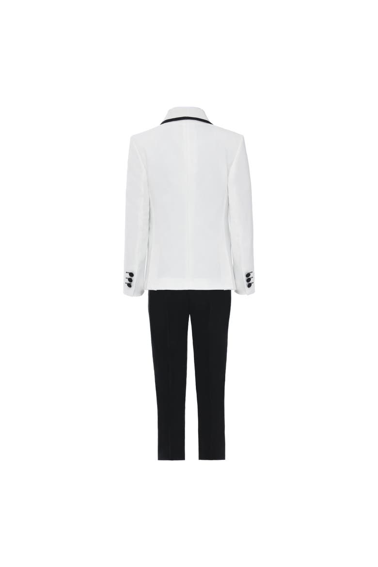 Suit Set with Black Accents, Alternate, color, White