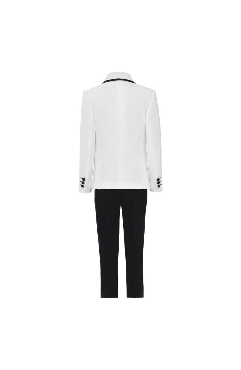 MOUSTACHE Suit Set with Black Accents, Alternate, color, White
