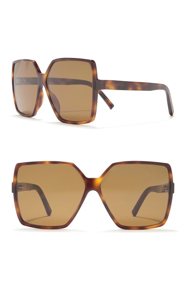 Saint Laurent 63mm Oversized Square Sunglasses, Main, color,