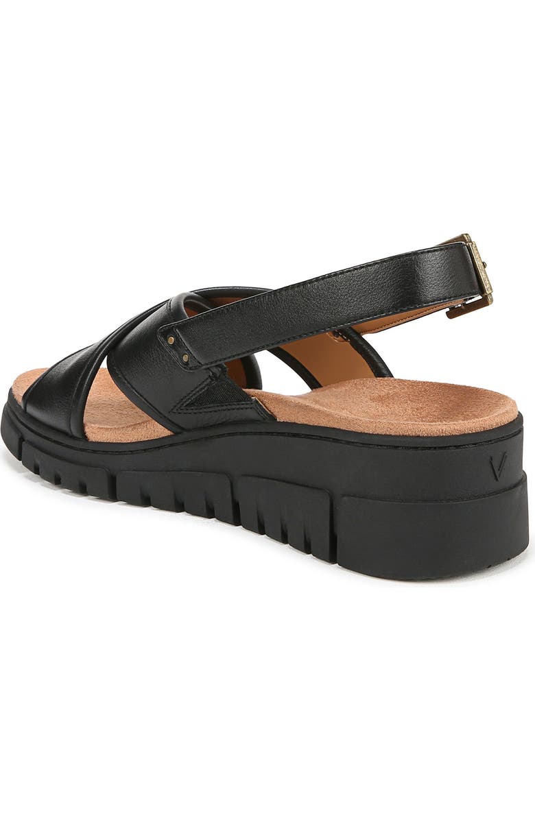 Vionic Uptown Sonoma Slingback Platform Wedge Sandal, Alternate, color, Black Leather