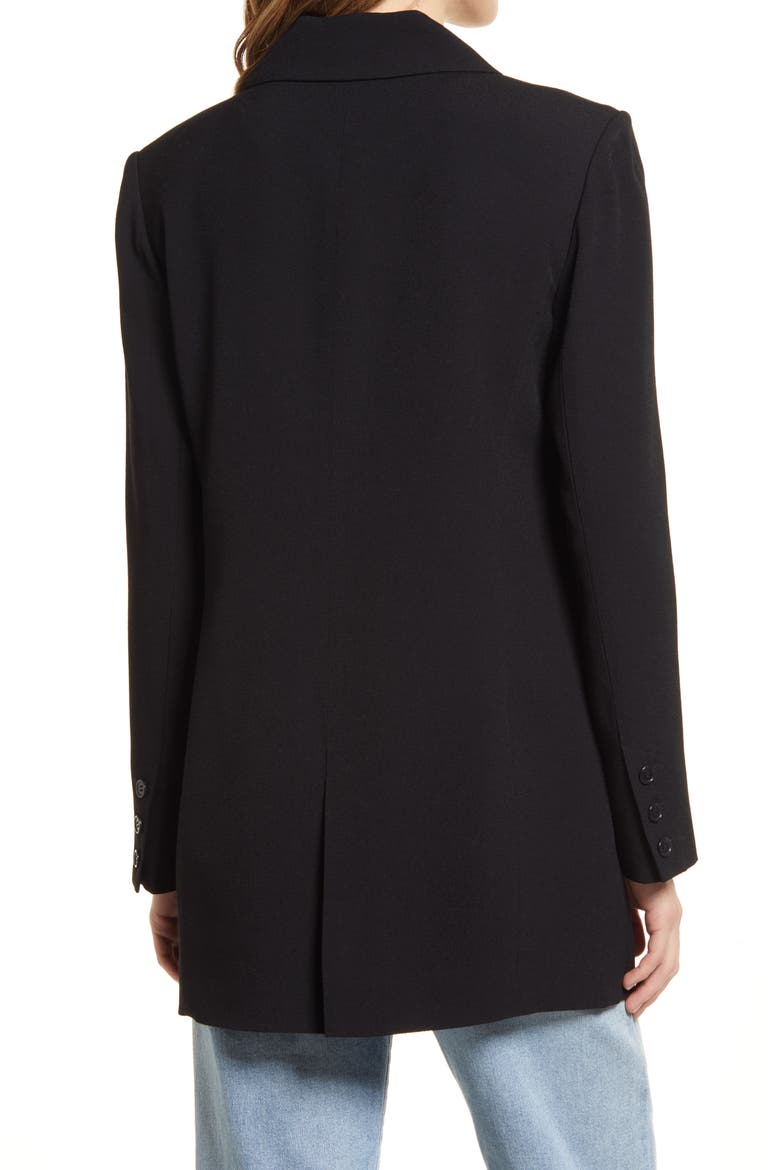 Relaxed Double Breasted Blazer, Alternate, color, BLACK