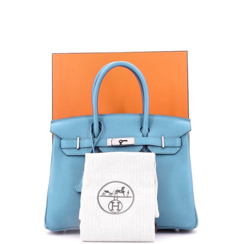 Pre-owned Hermes Hermes Birkin Handbag Blue Togo With Palladium Hardware 30