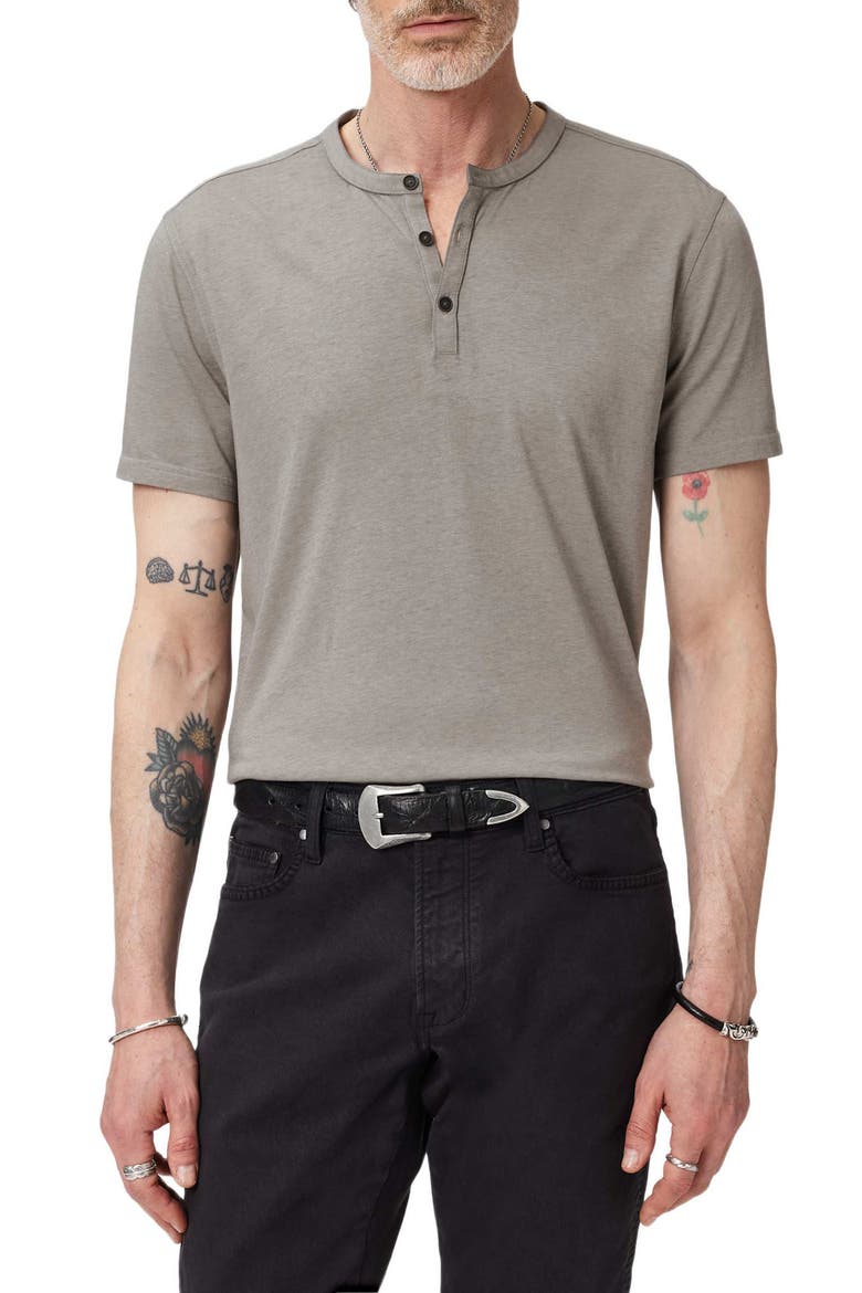 Duke Short Sleeve Henley, Main, color, GREY SKY