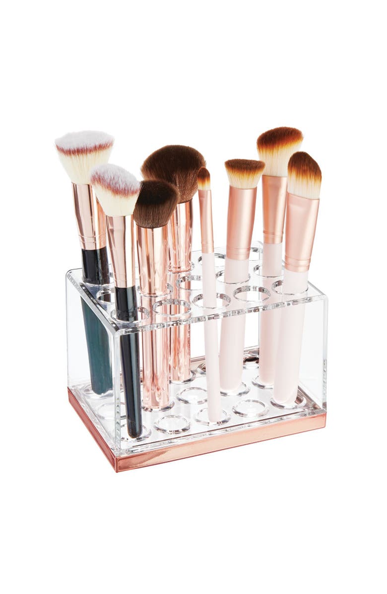 mDesign Plastic Makeup Brush Storage Organizer with 15 Slots, Alternate, color, 