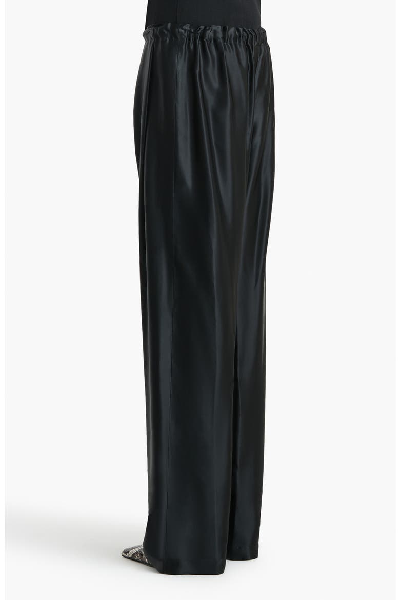 Rohen Satin Barrel Leg Drawstring Pants, Alternate, color, BLACK
