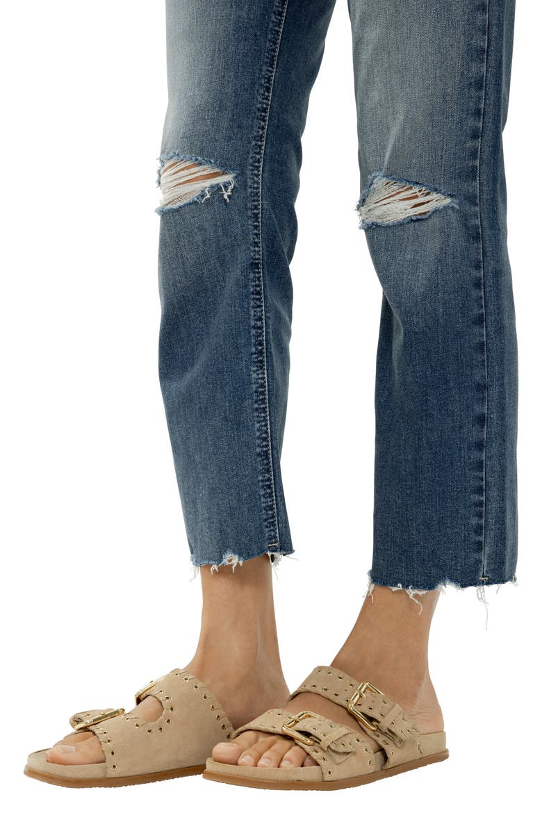 Avery Curvy Distressed Crop Straight Leg Jeans, Alternate, color, SYNTH