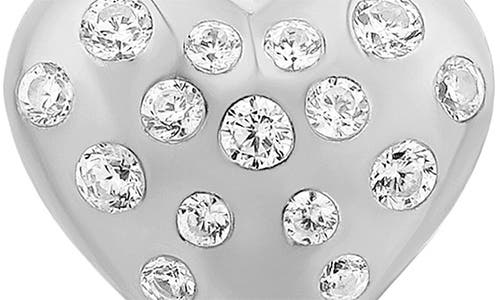 Shymi Scattered Stone Puffy Heart Stud Earrings In Metallic