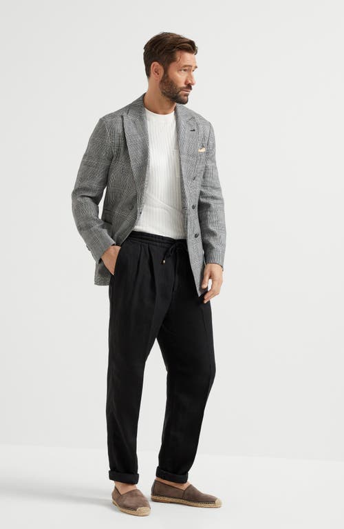 Shop Brunello Cucinelli Leisure Fit Trousers With Drawstring In Black