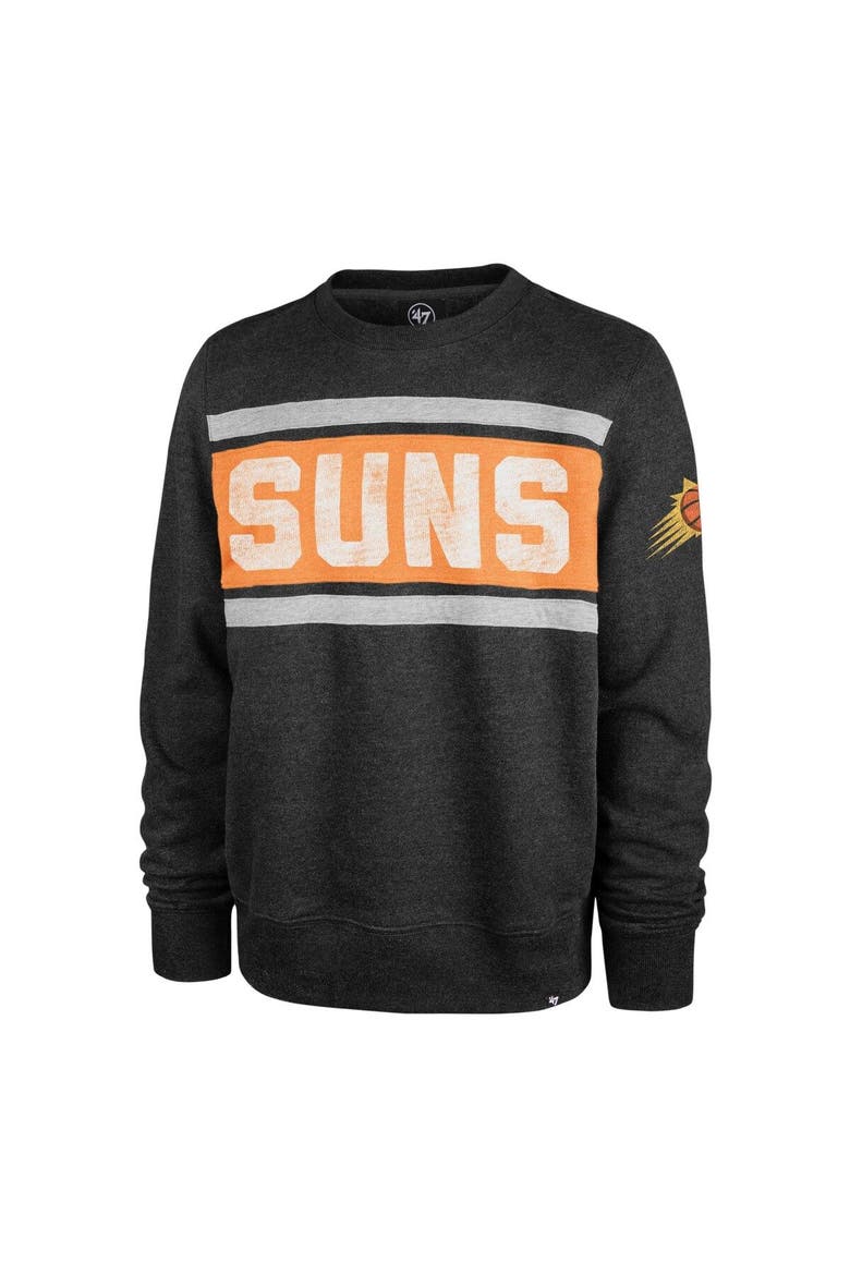 Men's '47 Heather Black Phoenix Suns Tribeca Emerson Pullover Sweatshirt, Alternate, color, Heather Black