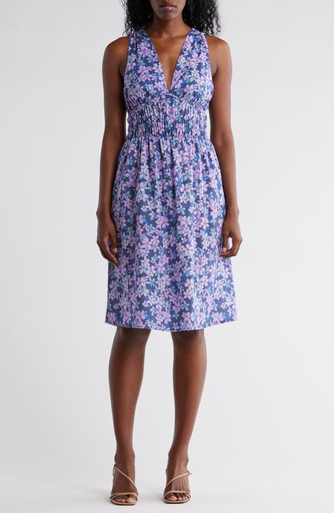 Springwater Print Sleeveless Dress