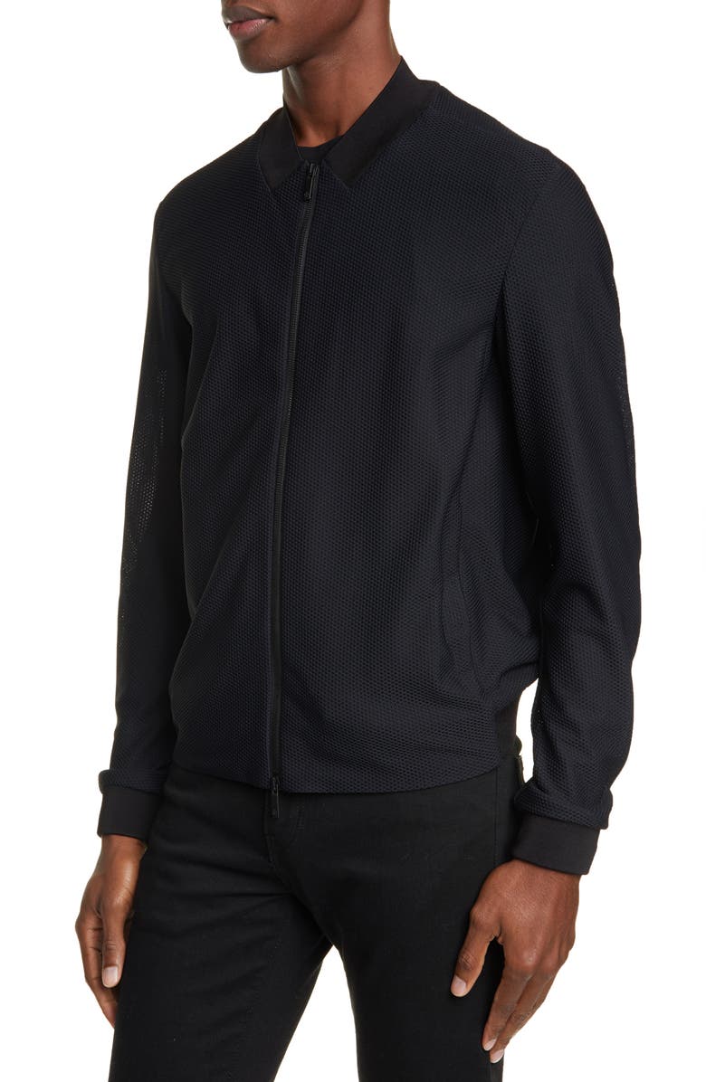 Giorgio Armani High Tech Honeycomb Mesh Bomber Jacket, Alternate, color,