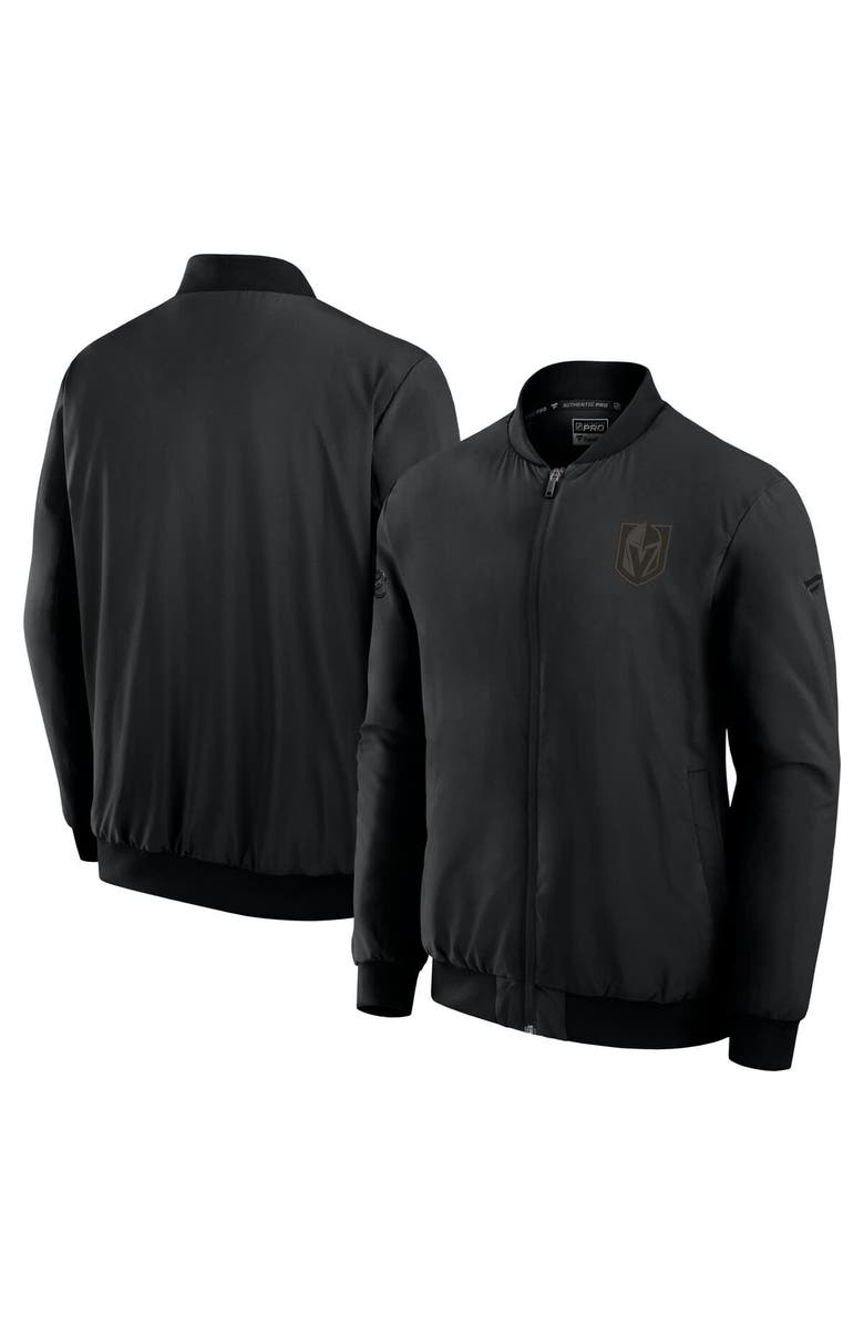 FANATICS Men's Fanatics Black Vegas Golden Knights Authentic Pro Road Lightweight Full-Zip Bomber Jacket, Main, color, Black